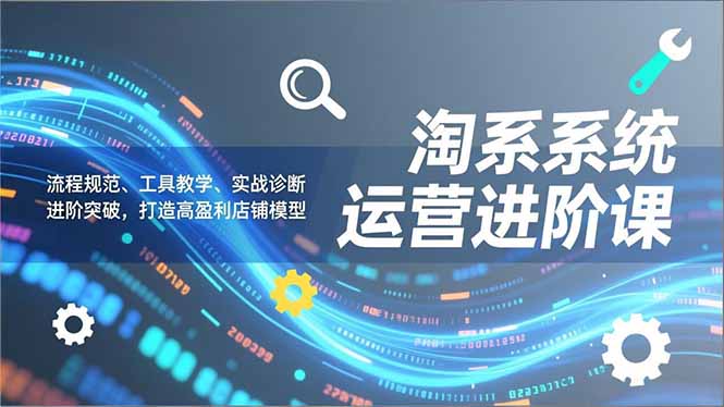 淘系系统运营进阶课2.0，流程规范、工具教学、实战诊断，进阶突破，打造高盈利店铺模型-百川聊项目