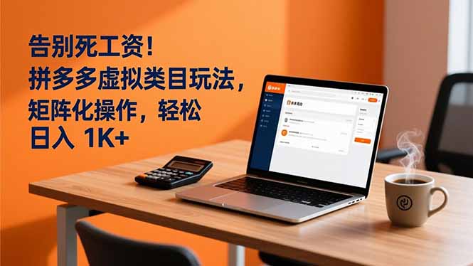 告别死工资！拼多多虚拟类目玩法，矩阵化操作，轻松日入 1K+-百川聊项目
