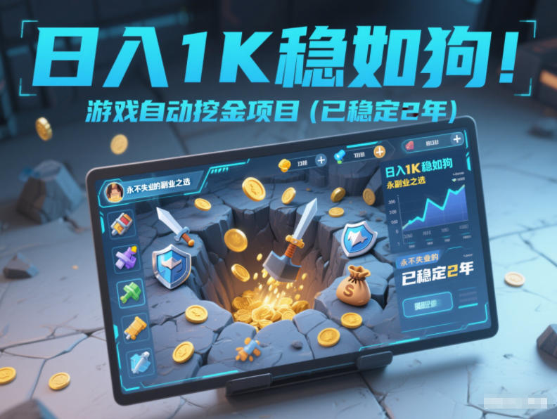 日入1K稳如狗！游戏自动挖金项目(已稳定2年)，永不失业的副业之选【揭秘】-百川聊项目