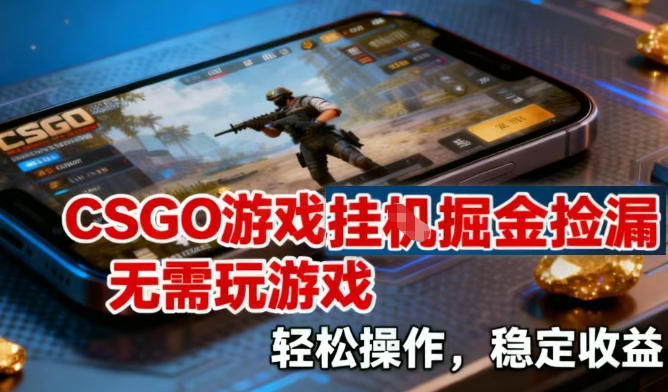 CSGO游戏挂G掘金捡漏，不需要玩游戏，操作简单，收益稳定【揭秘】-百川聊项目