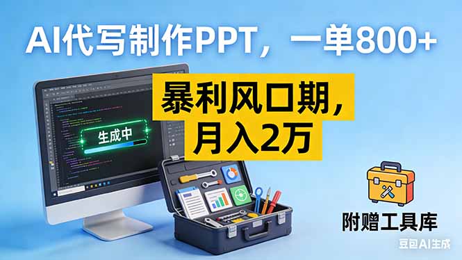 AI代写制作PPT，一单800+， 暴利风口期，月入2万【附工具】-百川聊项目