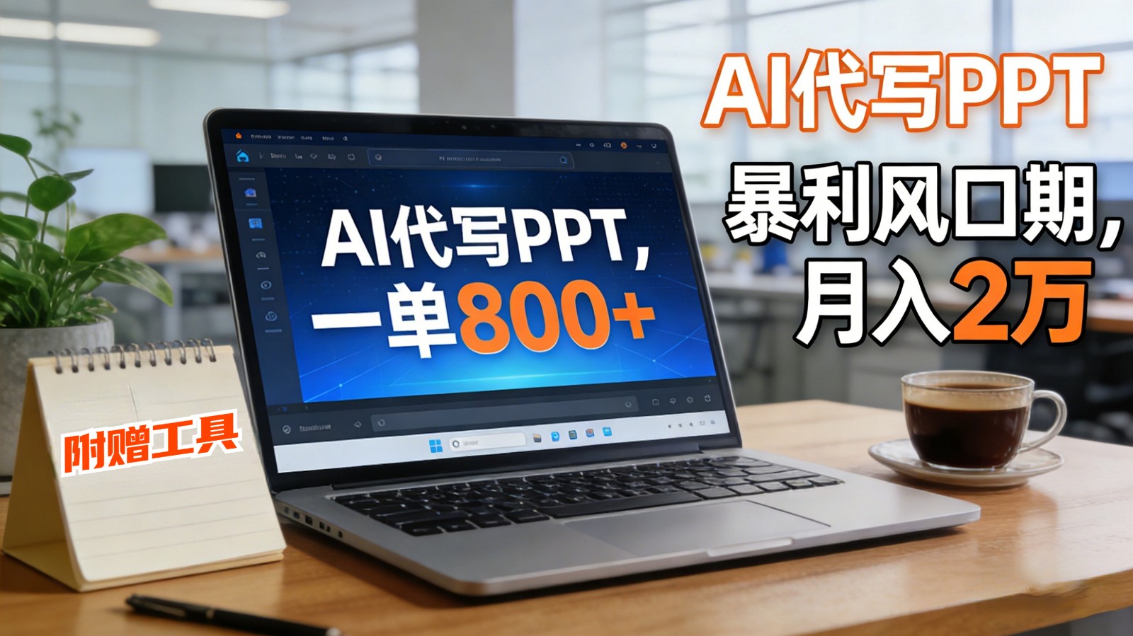 AI 代写做 PPT！一单狂赚 800+，风口期月入 2 万(工具 + 提示词直接送)-百川聊项目