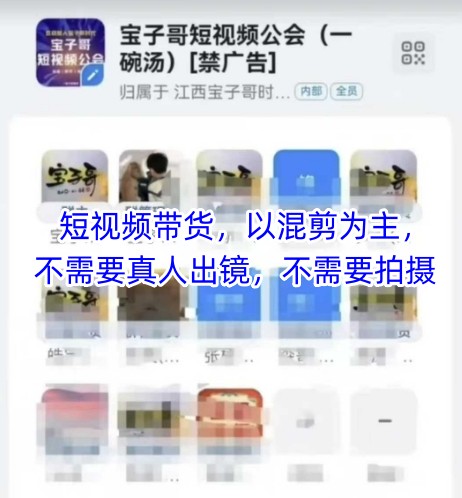 宝子哥头部团队短视频带货，以混剪为主，不需要真人出镜，不需要拍摄【更新12月】-百川聊项目