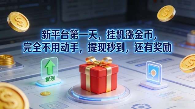 新平台第一天，挂G涨金币，完全不用动手，提现秒到，还有奖励【揭秘】-百川聊项目