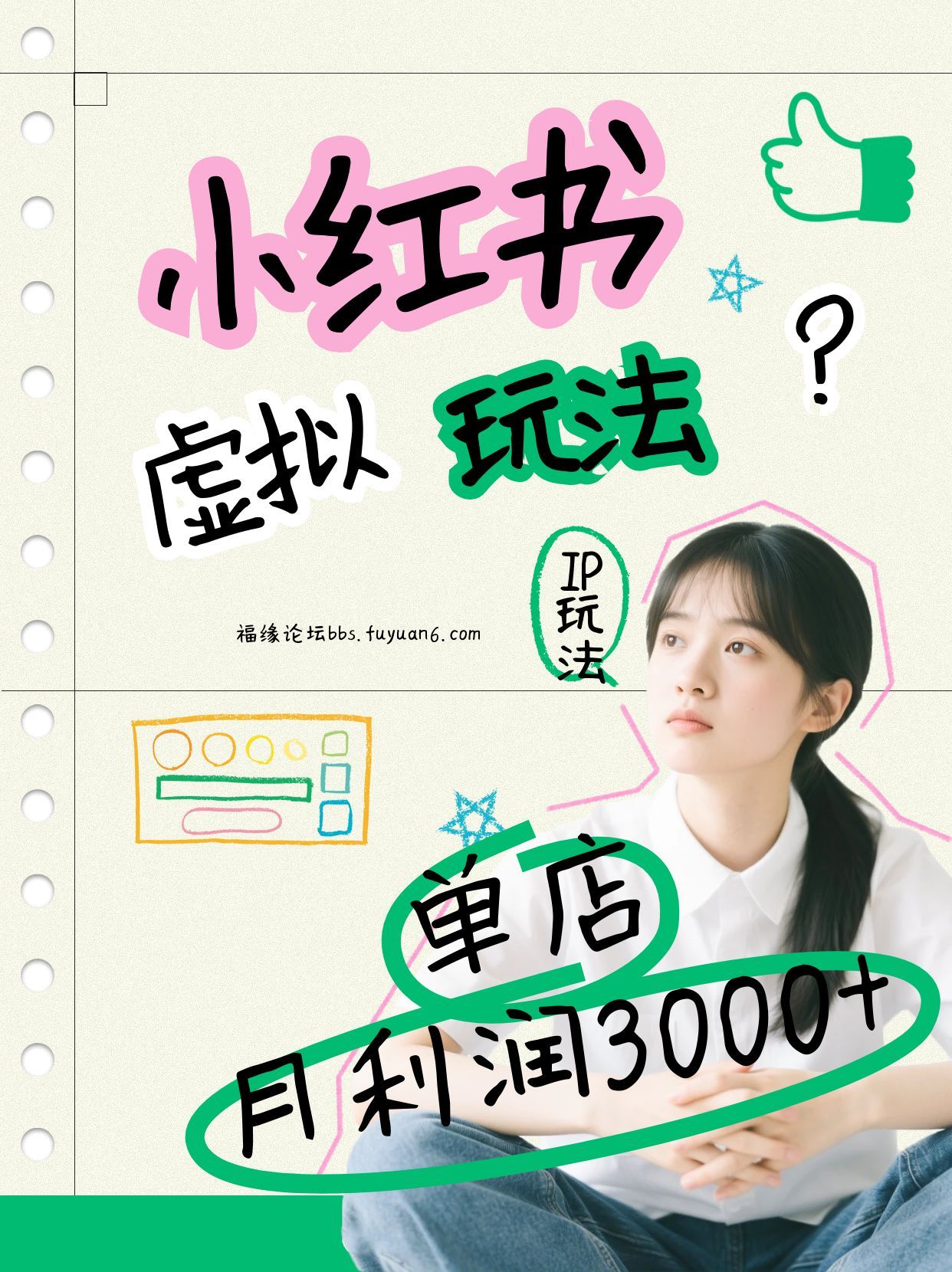 小红书虚拟玩法(铺货流和单品玩法)，单店月利润3000+，IP打法+原创商品(0违规)-百川聊项目