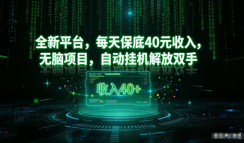 最新看广平台，每天保底30-4米，无脑项目，自动挂G解放双手【揭秘】-百川聊项目