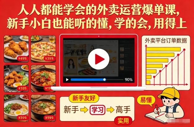 人人都能学会的外卖运营爆单课，新手小白也能听的懂，学的会，用得上-百川聊项目