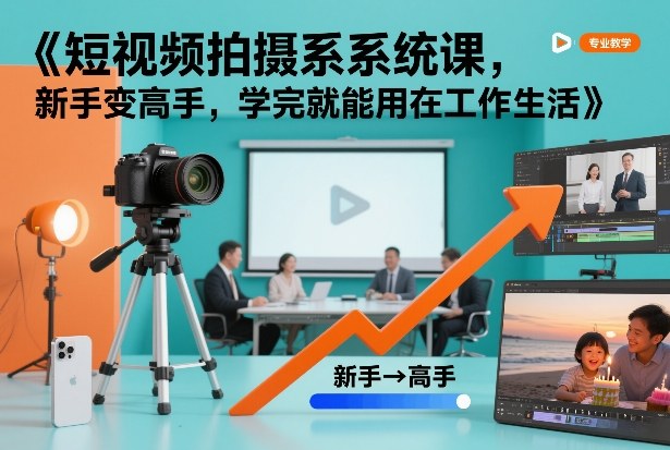 短视频拍摄系统课，新手变高手，学完就能用在工作生活-百川聊项目