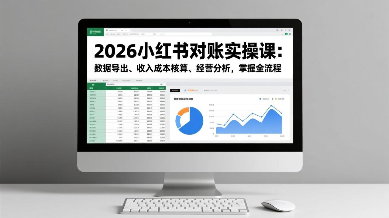 2026小红书对账实操课：数据导出、收入成本核算、经营分析，掌握全流程-百川聊项目