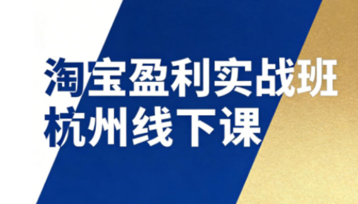 淘宝盈利实战班杭州线下课12月26-28日(音频+字幕)，帮你掌握SOP流程+12门核心技术-百川聊项目