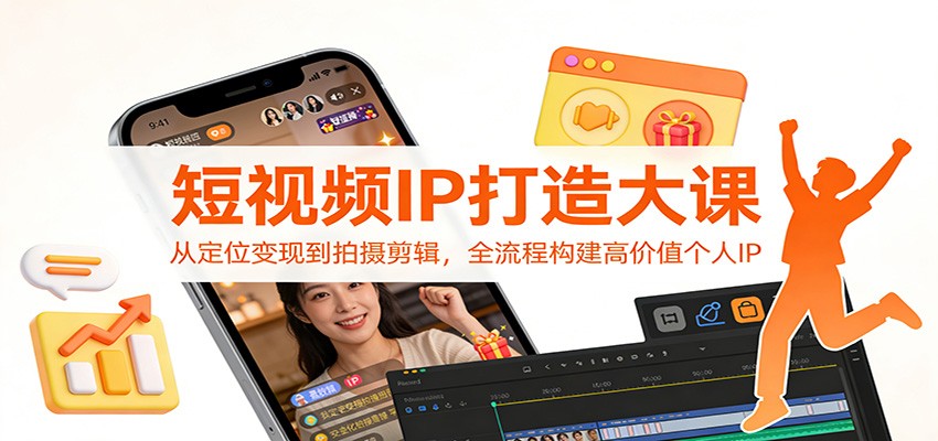 短视频IP打造大课：从定位变现到拍摄剪辑，全流程构建高价值个人IP-百川聊项目