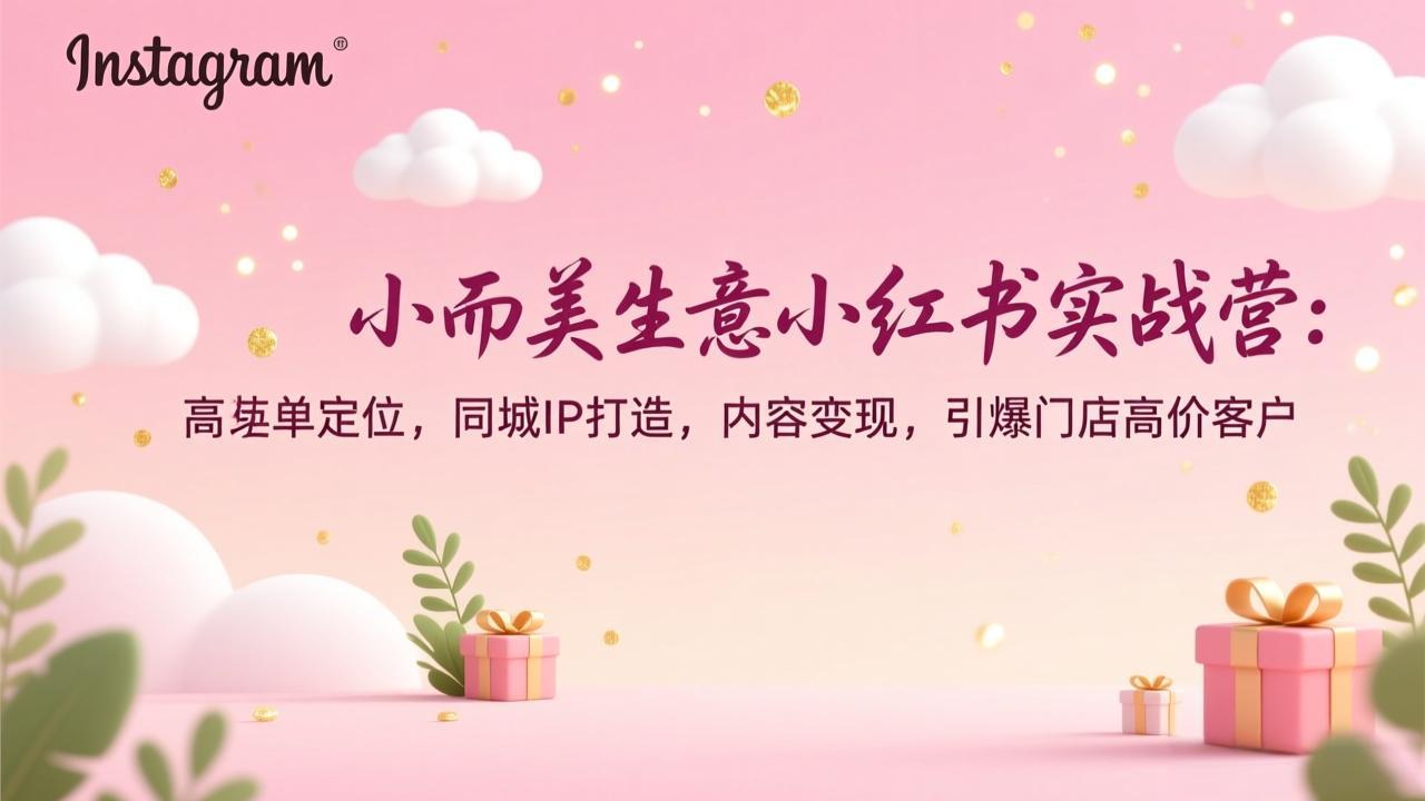 小而美生意小红书实战营：高客单定位，同城IP打造，内容变现，引爆门店高价客户-百川聊项目