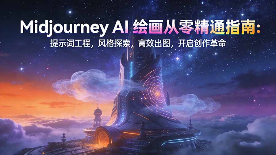Midjourney AI绘画从零精通指南：提示词工程，风格探索，高效出图，开启创作革命-百川聊项目