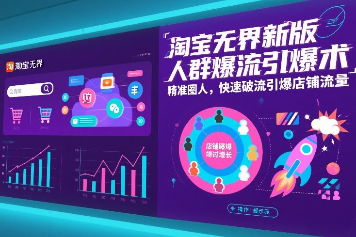 淘宝无界新版人群爆流引爆术，精准圈人，快速破流引爆店铺流量-百川聊项目