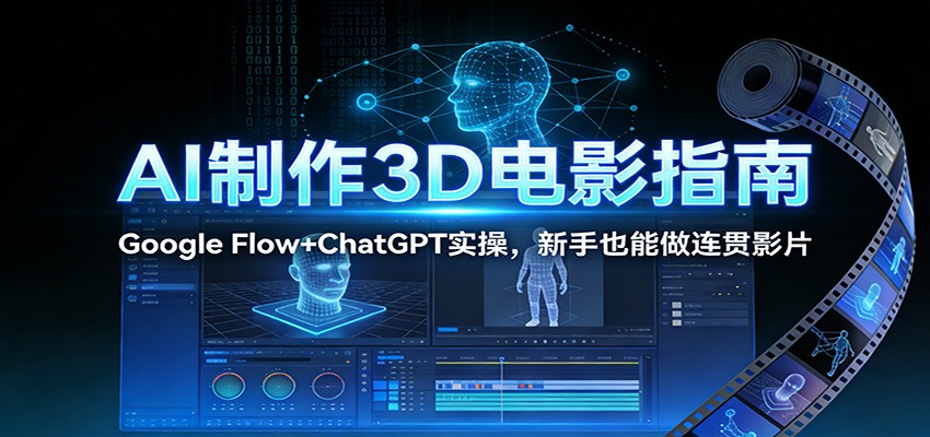 AI制作3D电影指南：Google Flow+ChatGPT实操，新手也能做连贯影片-百川聊项目