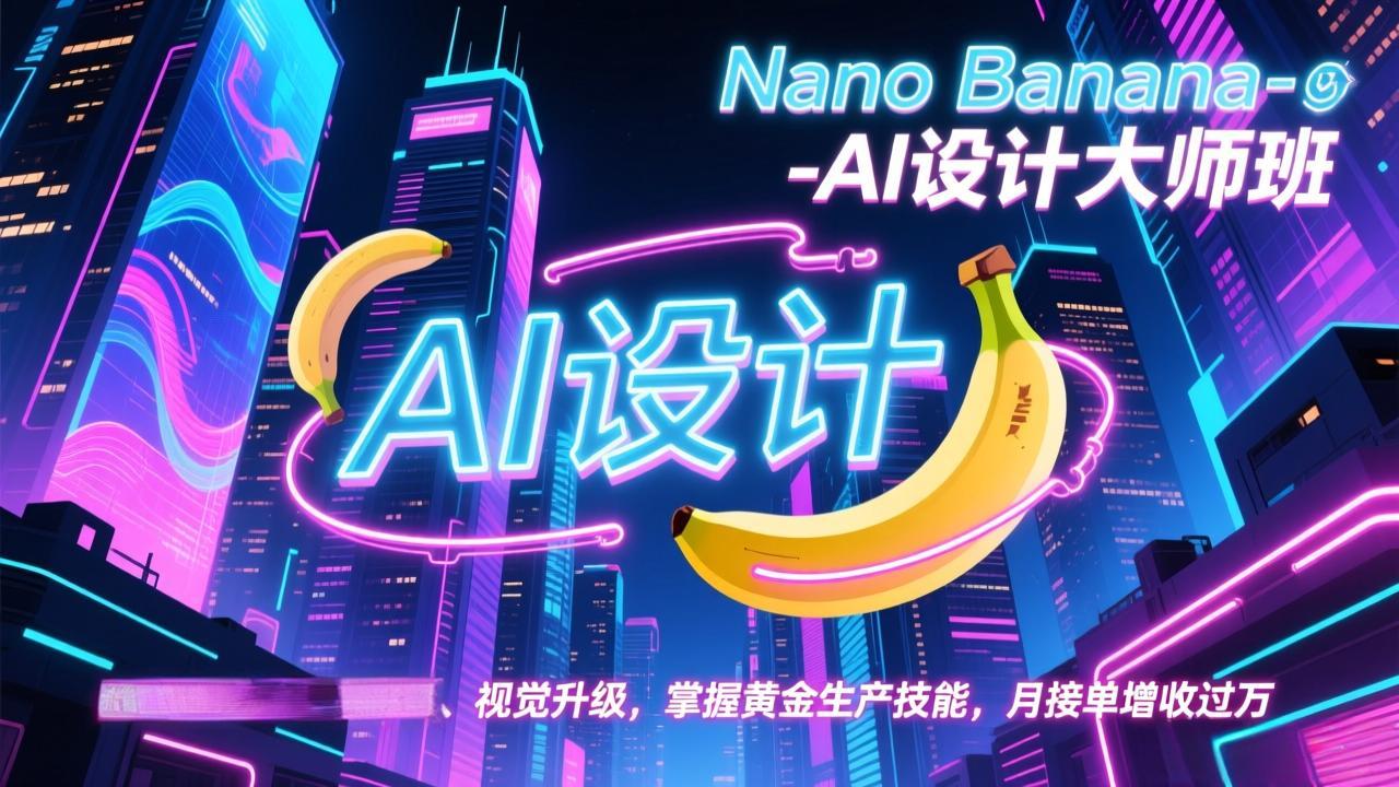 Nano Banana-AI设计大师班，修图合成、广告创作、视觉升级，掌握黄金生产技能，月接单增收过万-百川聊项目