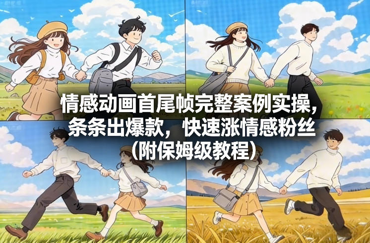 情感动画首尾帧完整案例实操，条条出爆款，快速涨情感粉丝(附保姆级教程)-百川聊项目