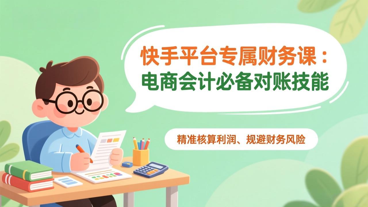 快手平台专属财务课：电商会计必备对账技能，精准核算利润、规避财务风险-百川聊项目