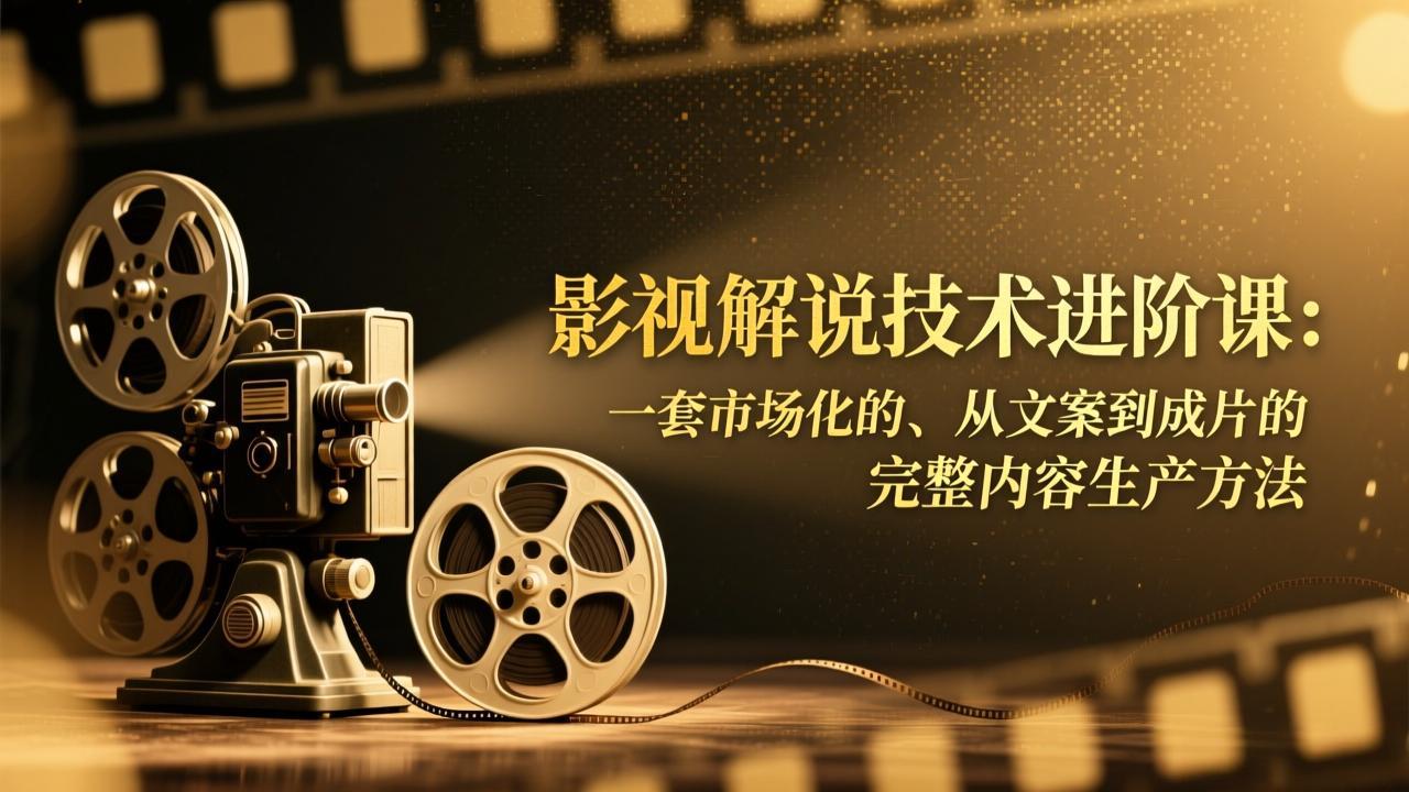 影视解说技术进阶课:一套市场化的、从文案到成片的完整内容生产方法-百川聊项目