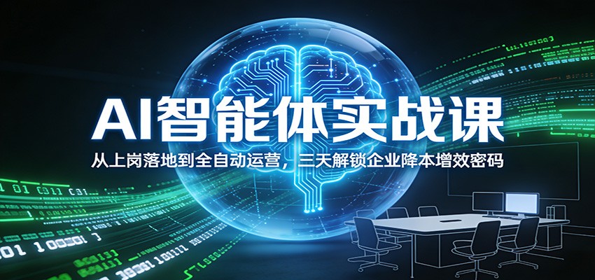 AI智能体实战课：从上岗落地到全自动运营，三天解锁企业降本增效密码-百川聊项目