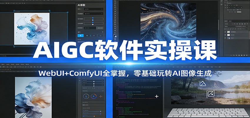 AIGC软件实操课：WebUI+ComfyUI全掌握，零基础玩转AI图像生成-百川聊项目