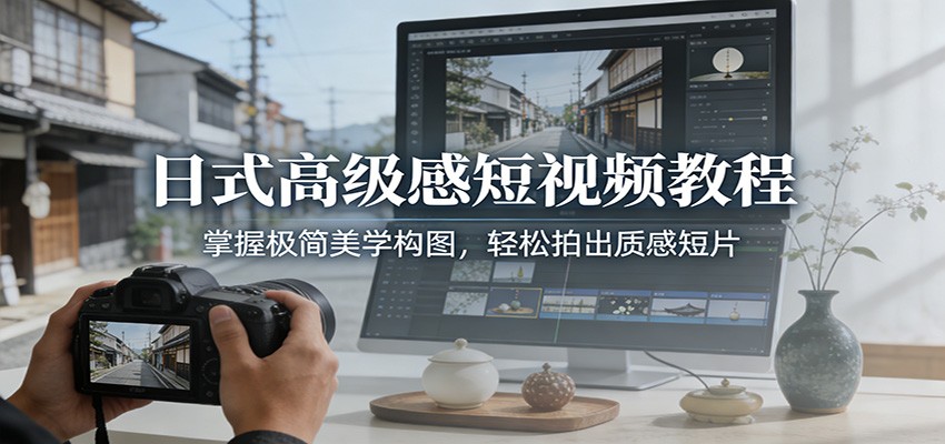 日式高级感短视频教程：掌握极简美学构图，轻松拍出质感短片-百川聊项目