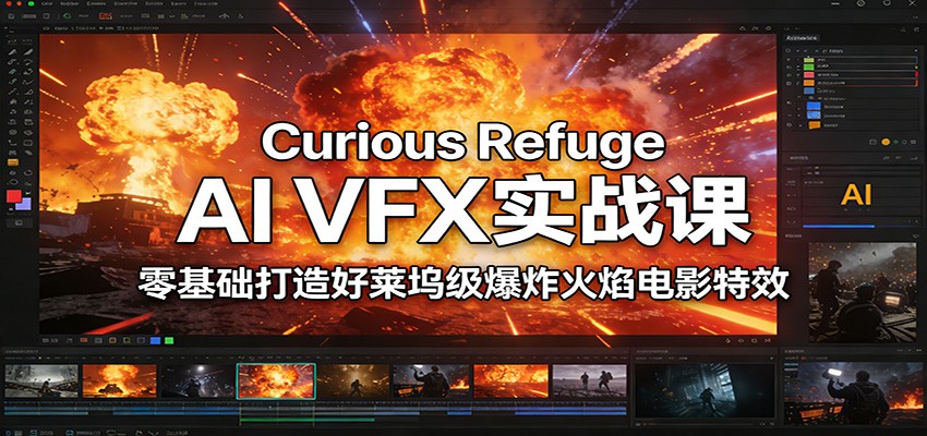 Curious Refuge AI VFX实战课，零基础打造好莱坞级爆炸火焰电影特效-百川聊项目