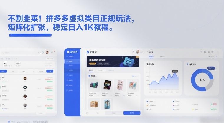 不割韭菜！拼多多虚拟类目正规玩法，矩阵化扩张，稳定日入1K教程【揭秘】-百川聊项目
