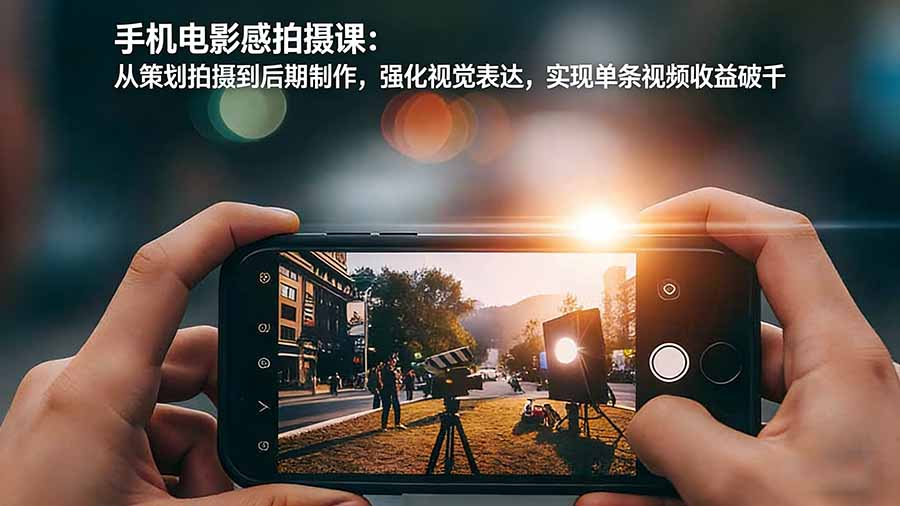 手机电影感拍摄课:从策划拍摄到后期制作,强化视觉表达,实现单条视频收益破千-百川聊项目