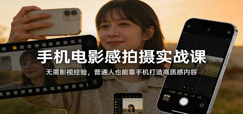 手机电影感拍摄实战课：无需影视经验，普通人也能靠手机打造高质感内容-百川聊项目