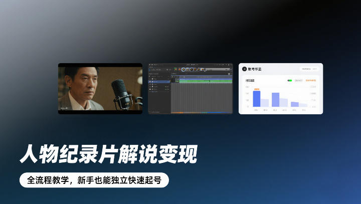 人物纪录片解说变现，全流程教学，新手也能独立快速起号-百川聊项目