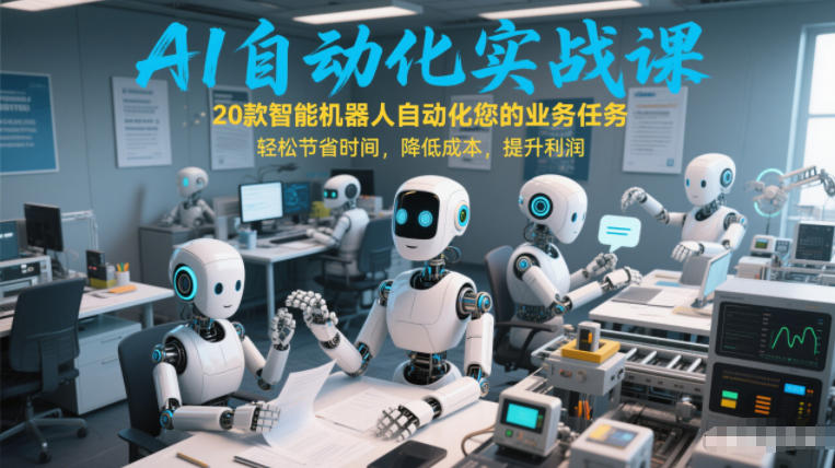 AI自动化实战课：20款智能机器人自动化您的业务任务，轻松节省时间，降低成本，提升利润-百川聊项目