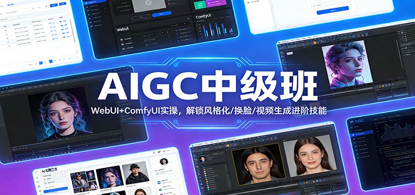 AIGC中级班：WebUI+ComfyUI实操，解锁风格化/换脸/视频生成进阶技能-百川聊项目