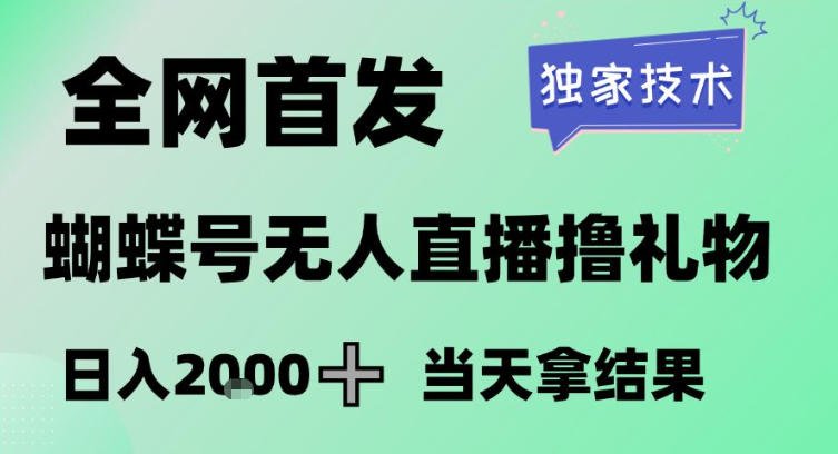 2026最新蝴蝶号无人直播掘金，独家技术，全网首发小白做了一个月收益3W，长期稳定可做【揭秘】-百川聊项目