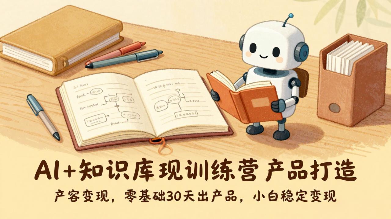 AI+知识库变现训练营，产品打造、内容创作、全平台变现，零基础30天出产品，小白稳定变现-百川聊项目