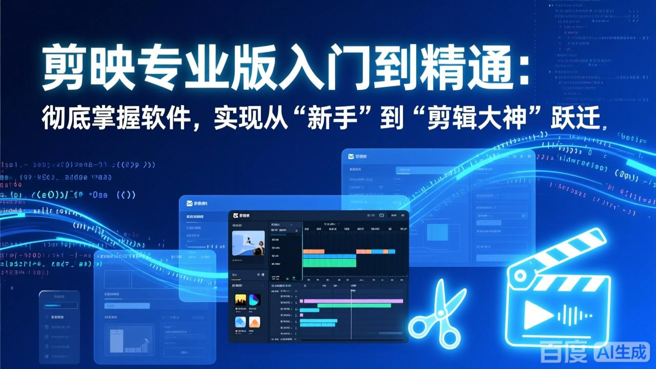 剪映专业版入门到精通：彻底掌握软件，实现从“新手”到“剪辑大神”跃迁-百川聊项目