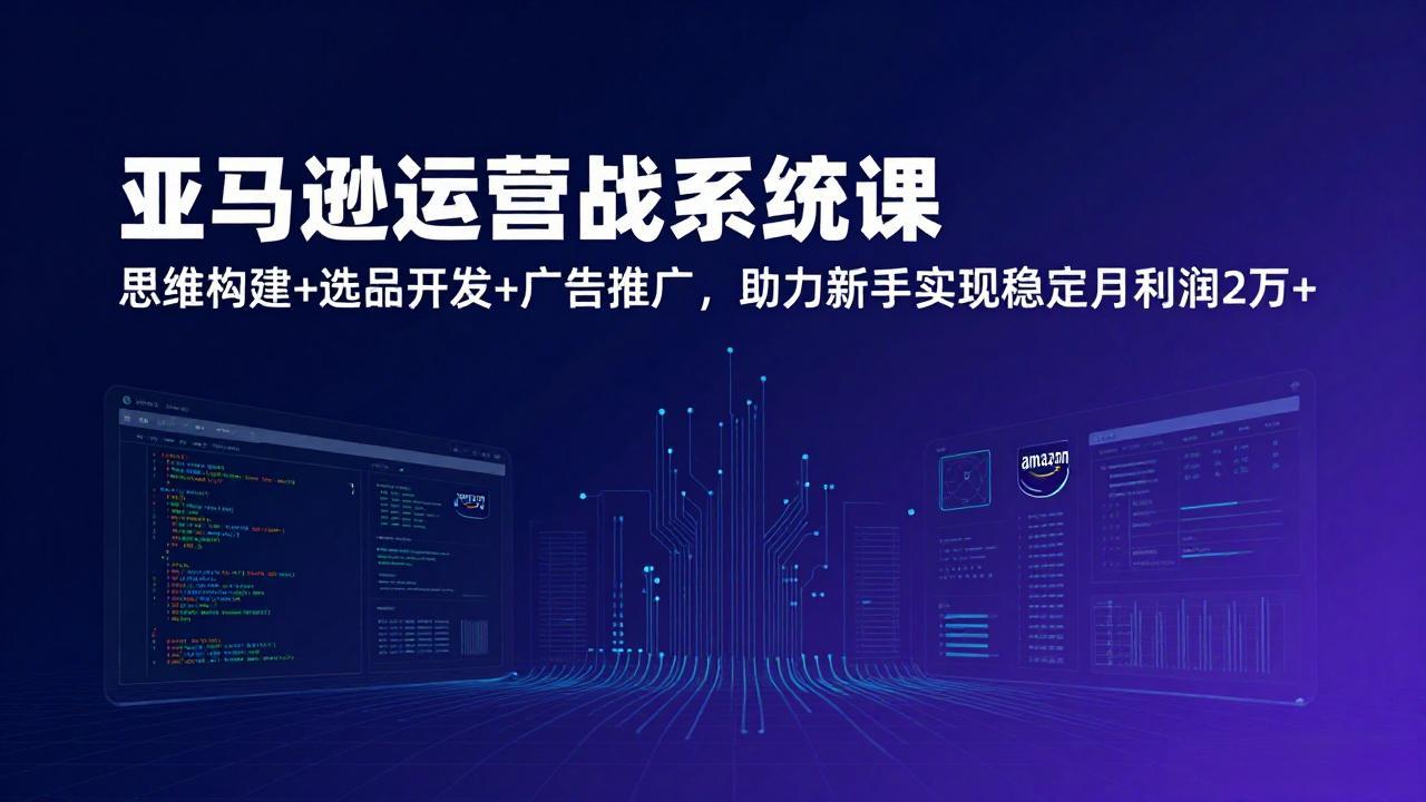 亚马逊运营实战系统课，思维构建+选品开发+广告推广，助力新手实现稳定月利润2万+(更新-百川聊项目