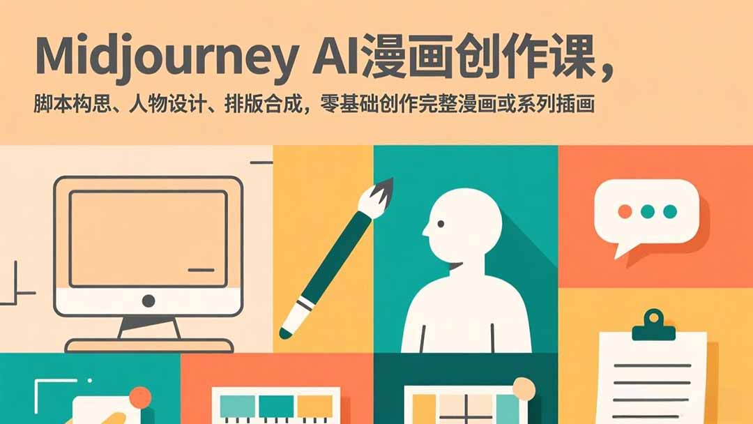 Midjourney AI漫画创作课，脚本构思、人物设计、排版合成，零基础创作完整漫画或系列插画-百川聊项目
