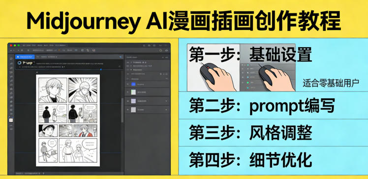 利用Midjourney AI人工智能轻松创作漫画插画教程，零基础创作完整漫画插画-百川聊项目