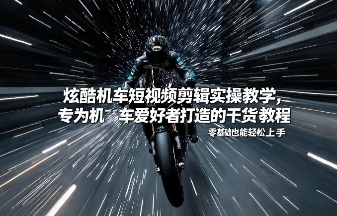 炫酷机车短视频剪辑实操教学，专为机车爱好者打造的干货教程，零基础也能轻松上手-百川聊项目