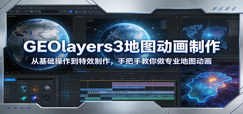 GEOlayers3地图动画制作：从基础操作到特效制作，手把手教你做专业地图动画-百川聊项目