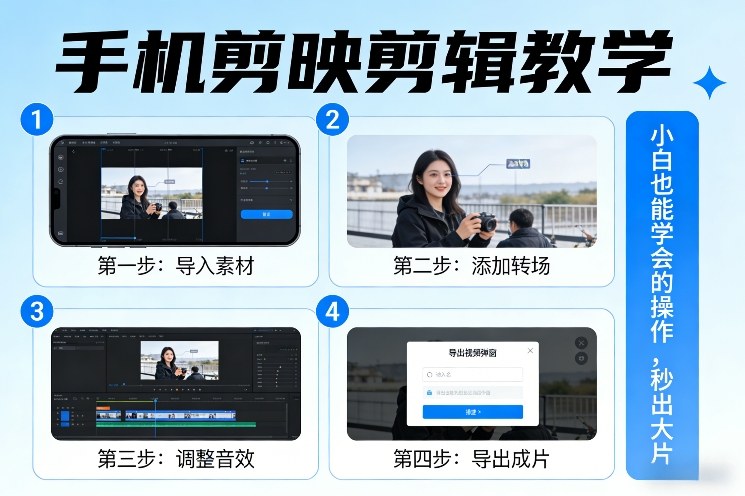手机剪映剪辑教学，小白也能学会的操作，秒出大片-百川聊项目