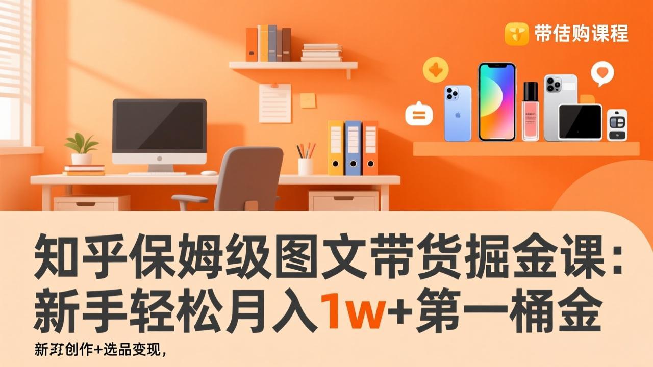 知乎保姆级图文带货掘金课：账号打造+爆文创作+选品变现，新手轻松月入1w+第一桶金-百川聊项目