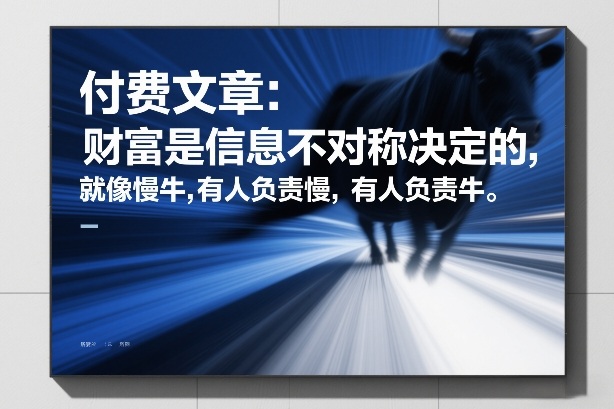 付费文章：财富是信息不对称决定的，就像慢牛，有人负责慢，有人负责牛-百川聊项目