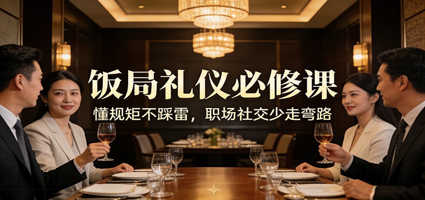 公众号收费文章：《饭局礼仪必修课：懂规矩不踩雷，职场社交少走弯路》-百川聊项目