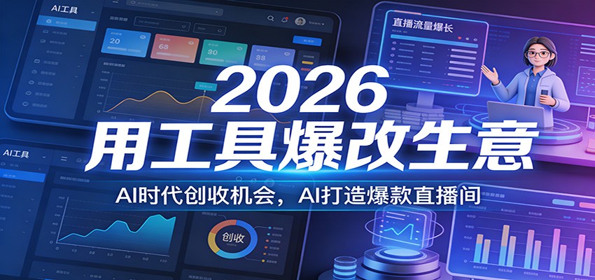 2026用工具爆改生意，AI时代创收机会，AI打造爆款直播间-百川聊项目