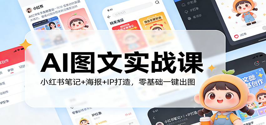 AI图文实战课：小红书笔记+海报+IP打造，零基础一键出图-百川聊项目