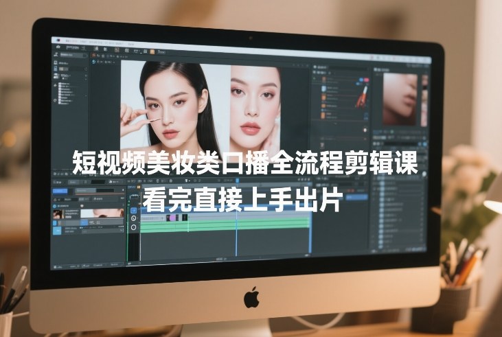 短视频美妆类口播全流程剪辑课，看完直接上手出片-百川聊项目