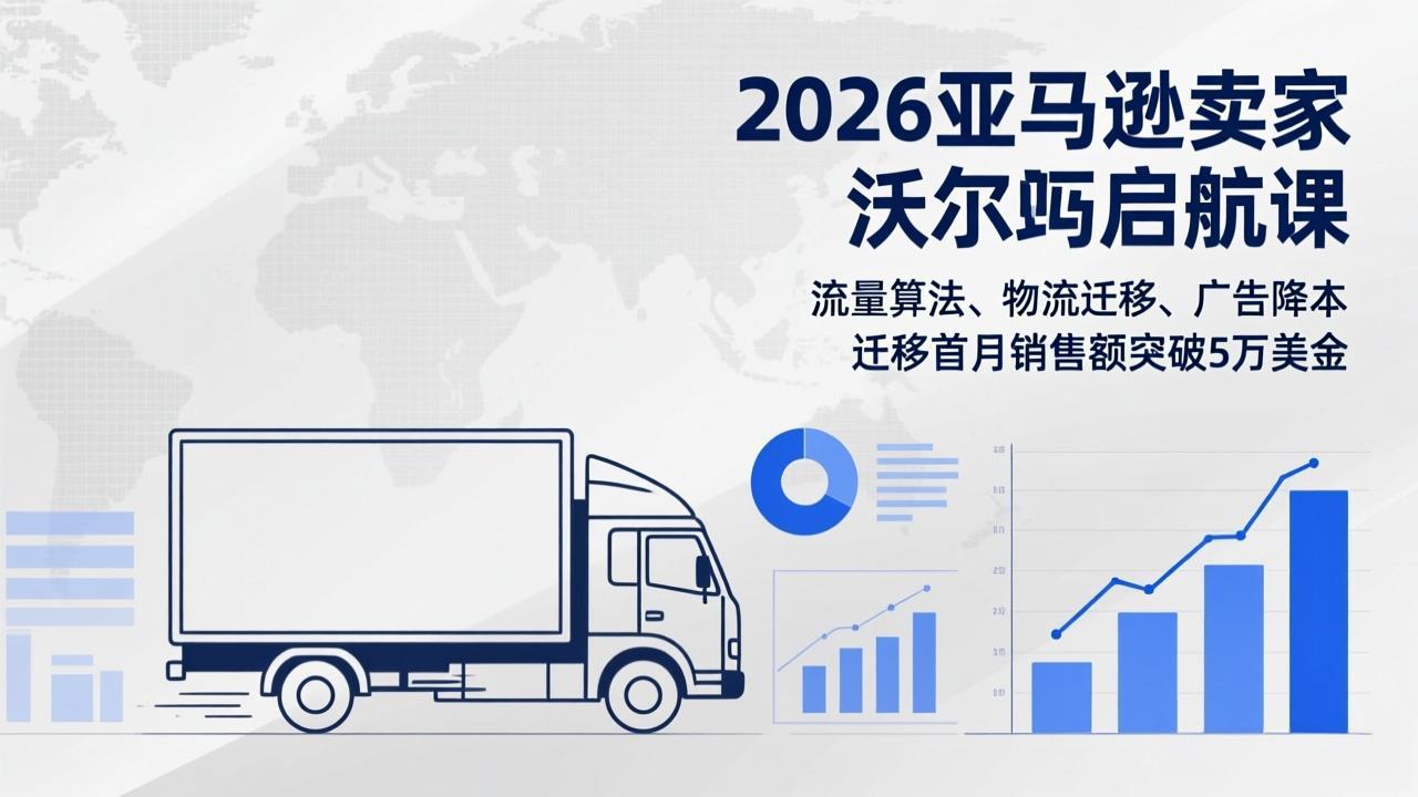 2026亚马逊卖家沃尔玛启航课，流量算法、物流迁移、广告降本，迁移首月销售额突破5万美金-百川聊项目
