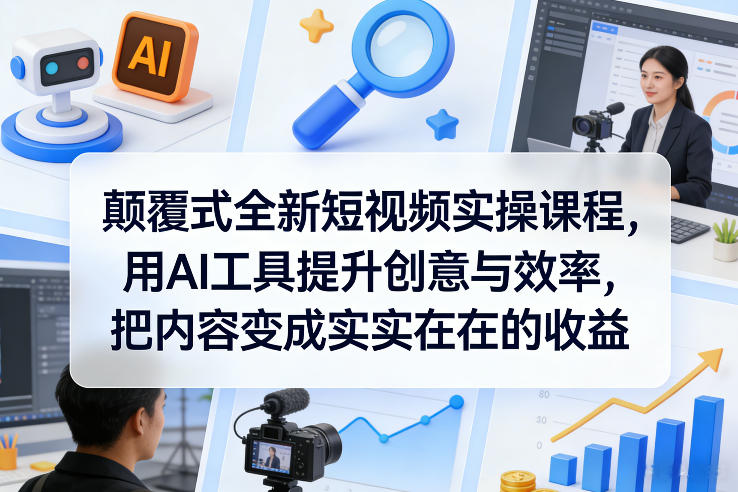 颠覆式全新短视频实操课程,用AI工具提升创意与效率,把内容变成实实在在的收益-百川聊项目